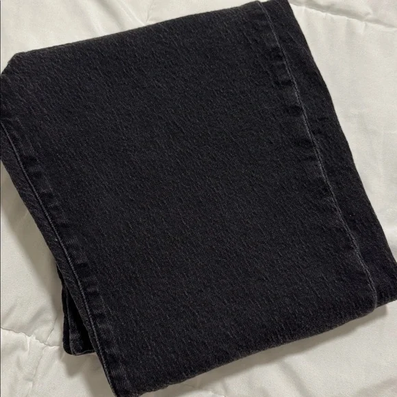 Madewell 90s Straight Leg Denim Jeans | Charcoal / Black Dark Denim - Picture 4 of 9